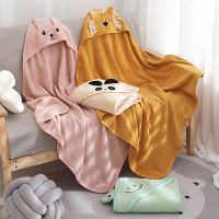 ❦♠ Baby Ins Cotton Bath Towel Children Hooded Towel Cute Cartoon Baby Bathrobe Thickened Absorbent Infant Swaddle Blanket