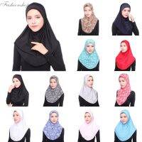 [HOT W] มุสลิม Hijab อิสลาม Jersey Turban ผู้หญิงสีดำ Ninja Underscarf หมวกทันทีผ้าพันคอฝาครอบด้านในปูหมวก