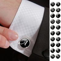 Men 39;s Fashion A Z Single Alphabet Cufflinks Silver Color Letter Cuff Button for Male Gentleman Shirt Wedding Cuff Links Gifts