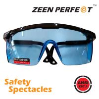 แว่นเซฟตี้ แว่นนิรภัย แว่นกันสะเก็ต แว่นตาเซฟตี้ แว่นกันลม แว่นกันฝุ่น Safety glasses ZEEN PERFECT รุ่น 9844bl กรอบดำ-เลนส์ฟ้า ขาปรับระดับ สั้นยาวได้ กรอบ nylon ยืดหยุ่น แข็งแรง ผ่าน ANSI Z87.1 AMERICAN STANDARD CE EN166F