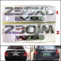 nissan teana 250xl 230jm v6 sticker car รถยนต์ รถ เก๋ง เทียน่า สติกเกอร์ ฝาท้าย สีเงิน chrome อักษร เลข