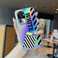 เคสโทรศัพท์สำหรับ OPPO Reno10 Pro 5G Reno10 Pro + 5G หรูหราการ์ตูนของ Whte Micky Label เรนโบว์เคสโทรศัพท์สลายเลเซอร์ใสขอบบางเฉียบ TPU นุ่มพิเศษเคสกันกระแทกมีสีสันในตัวบัตรเลเซอร์