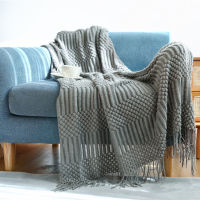 Blanket for Beds Hand-knitted Sofa Throw Blankets Nordic Photo Props Tassel Blanket Air Conditioning Blanket Chunky Knit Blanket