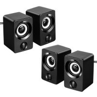 4X Surround Computer Speakers With Stereo USB Wired Powered Multimedia Speaker For PCLaptopsSmart Phone