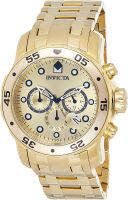 Invicta Mens Pro Diver Scuba 48mm Gold Tone Stainless Steel Chronograph Quartz Watch, Gold (Model: 0074)