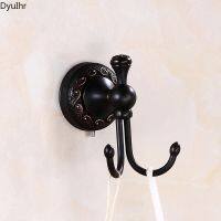 ☢ European antique black wall-mounted coat and hat hook retro bathroom bathroom door back hook single hook bathroom accessories