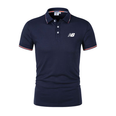 Summer New Nb Mens Polo Shirts with Short Sleeve Turn Down Collar Casual Fashions Golf Polos Tennis Shirt Men Clothing