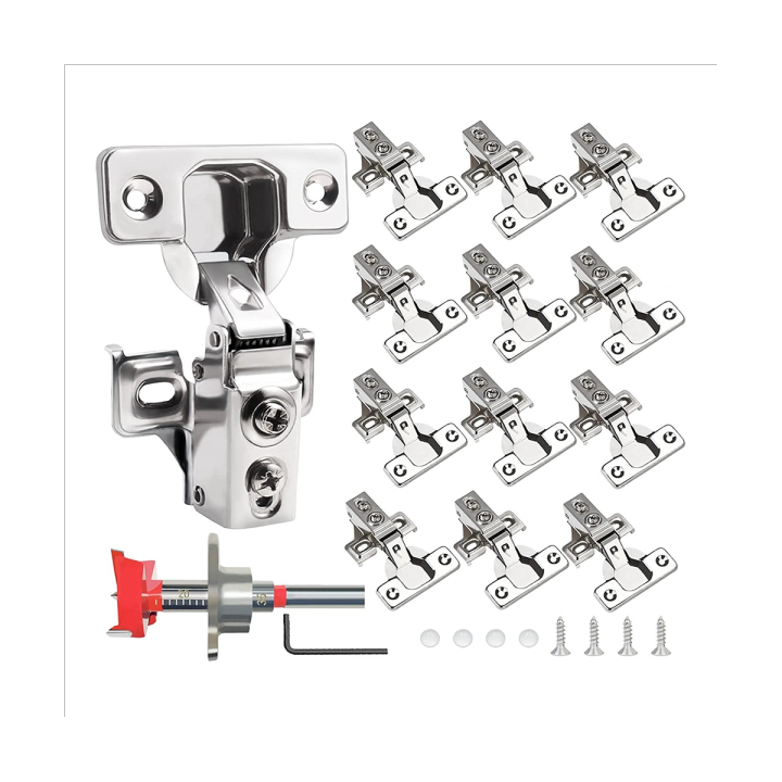 12 Pack 1/2 Inch Overlay Soft Door Hinges for Kitchen