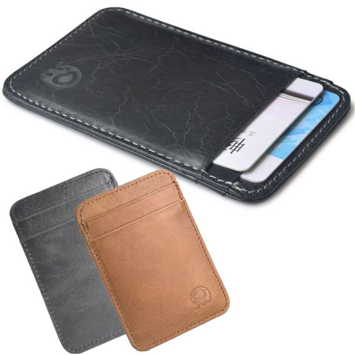 sampul-kartu-บัตรเครดิตกระเป๋าเงินใส่บัตรขนาดเล็กหนัง-pu-กระเป๋าเก็บบัตรสีทึบกระเป๋าใส่บัตรพกพาเงินสดบางแพ็คเปลี่ยนธุรกิจ