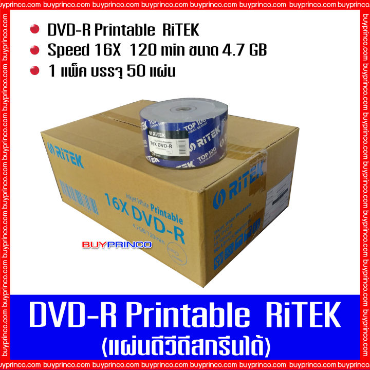 แผ่นดีวีดี-ไรเทค-dvd-ritek-printable-แผ่นดีวีดีสกรีนได้