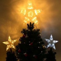 Christmas Tree Top Star LED Light Decoration Xmas Tree Star Lamp Ornament Christmas Navidad 2022 New Year Party Home Decor Gifts