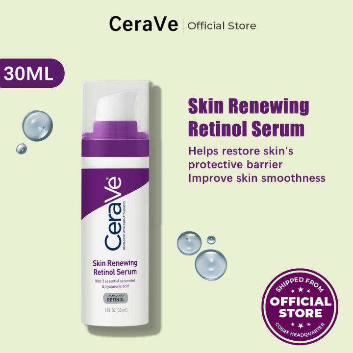 CeraVe Facial Serum (Resurfacing Retinol, Hydrating Hyaluronic Acid ...