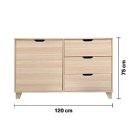 Multipurpose storage cabinets and sideboards, 3 layers , size 120x40x75 cm.- white maple