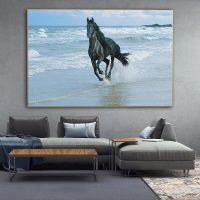 โปสเตอร์สีน้ำมันม้าวิ่งนอร์ดิกและภาพพิมพ์บนกำแพงภาพศิลปะรูปสัตว์บนผ้าใบ0717ติดผนังบ้าน