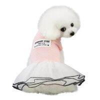 Small Dog Bubble Skirt Stripe Lace Dress Princess Dresses roupas para cachorro For Small Dogs chihuahua Dresses