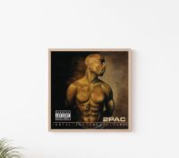 2 Pac Tupac Shakur จนกว่าจะสิ้นสุดหน้าปกอัลบั้มโปสเตอร์ผ้าใบพิมพ์ลายแร็พฮิปฮอปนักร้องเพลงดาวการตกแต่งภาพวาดผนัง