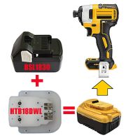 dawupine HTB18DWL Adapter Converter use for Hitachi 18V Li-ion Battery BSL1830 on fo DeWalt 18V 20V Lithium Electric Power Tool