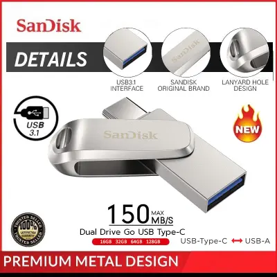 แฟลชไดร์ฟ OTG SANDISK Flash Drive Ultra Dual Drive Luxe USB 3.1 Type C 16 GB 32 GB 64 GB 128 GB (SDDDC 4 - G 46) แฟลชไดร์ Flashdrive ดิสก์U อุปกรณ์จัดเก็บข้อมูล Sadndisk