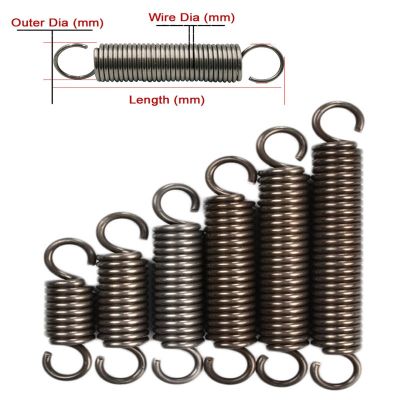 1Pcs Wire Dia 1.4mm Extension Tension Expansion Spring Outer Dia 8-14mm Length 30mm - 240mm Springs Steel Hook Spring DIY Electrical Connectors