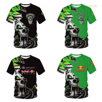 New！2023！T-shirt pendek biasa baru dengan logo 3D merah Kawasaki Automobile, fashion musim panas gaya Harajuku, pria 2023 High quality products （Freeprinting of names）