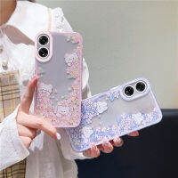 KOSLAM เคสโทรศัพท์โปร่งใสกระต่ายสีขาวตัวเล็กลายดอกไม้น่ารักสำหรับ OPPO A38 A58 A78 4กรัม5กรัม A98 5กรัม A17 A17K A57 4กรัม A77s A77 5กรัม A96 A76 A94 A93 A74 A55 A54 A15s A31 A15 A16 a52 A33 A5 A9 A92ปลอกโทรศัพท์มือถือ TPU นิ่มสไตล์ใหม่มีในสต็อก