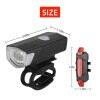 Bike bicycle light usb led rechargeable set mountain cycle front back - ảnh sản phẩm 3