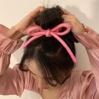 โบว์น่ารัก พร้อมกระดิ่ง ไนล่อน Scrunchie ยางรัดผมหางม้า ที่รัดผม ยางรัดผม