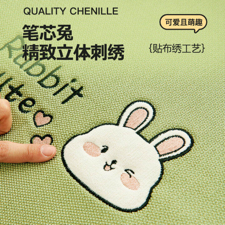 เบาะโซฟาลายการ์ตูน-chenille-ใช้ได้ทั้งสี่ฤดูผ้าคลุมโซฟากันลื่นรุ่นใหม่-2023-ผ้าคลุมเบาะพิงหลัง