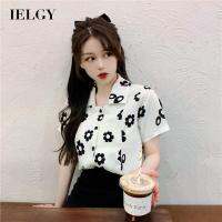 IELGY เสื้อเชิ้ตแขนสั้นสำหรับผู้หญิง,เสื้อลำลองเข้ารูปสไตล์ต่างประเทศ