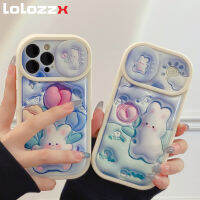 กล้องเลื่อนลายการ์ตูนมองเห็น3D น่ารักเคสกันกระแทกมือถือปลอกซิลิโคนเคสโทรศัพท์ป้องกันสำหรับ iPhone 14 13 12 11 Pro Max Plus