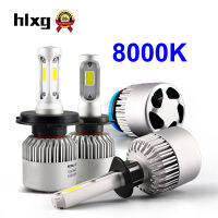 Hlxg 2 Pces Ice Blue 8000K 12V H7 H11 H8 H1 H4 Led Car Headlights 8000LMSet 72W Auto HB3 9006 HB4 Led Headlamp Conversion Kit