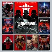 Wolfenstein II ยักษ์ใหญ่ใหม่โปสเตอร์วิดีโอเกมผ้าใบวาดภาพและกำแพงศิลปะการพิมพ์ภาพของตกแต่งห้องนอนบ้านครอบครัวสมัยใหม่