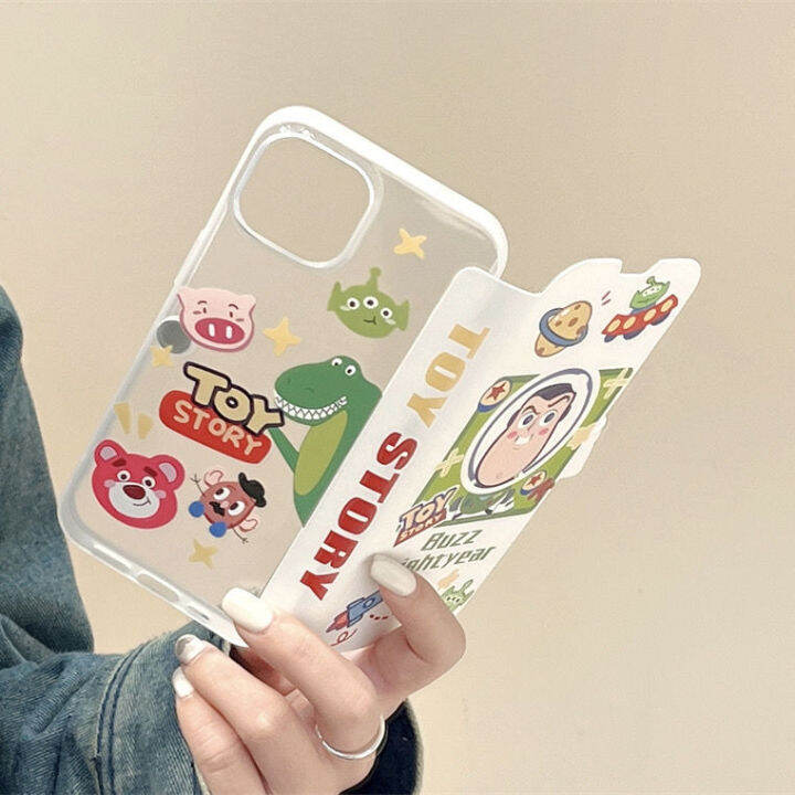 ฝาพับด้านบน-iphone-เชลล์-flip-leather-casecartoon-buzz-lightyeariphone14promax-apple13mobile-phone-case12magnetic-suction11niche-soft