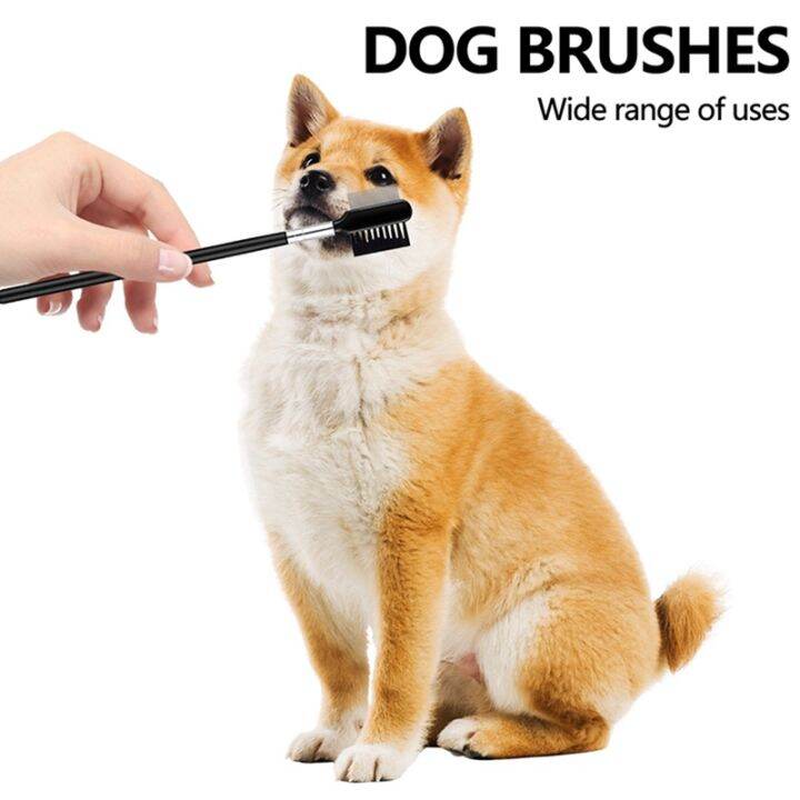 16pcs-double-sided-dog-eye-comb-brush-pet-grooming-comb-multipurpose-with-a-storage-bag