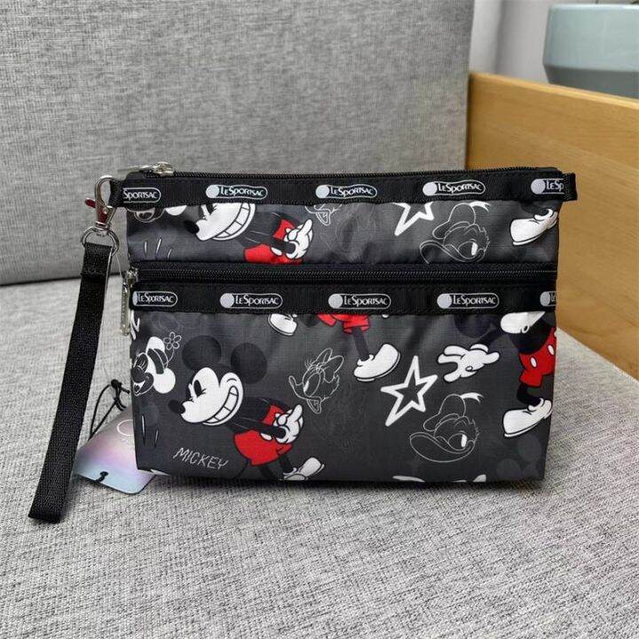 lesportsac-การ์ตูนญี่ปุ่นคลัทช์กระเป๋าสบายๆกระเป๋าเครื่องสำอางกระเป๋าเชือกมือกระเป๋า-2-ชั้นกระเป๋าเครื่องสำอาง-7105