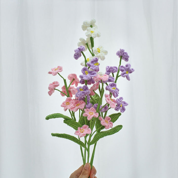 ช่อดอกไม้ถักด้วยมือตกแต่งเทศกาล-p5u7ดอกไม้ที่ลืมไม่ลงตกแต่งงานปาร์ตี้ถักมือของขวัญวันวาเลนไทน์กำจัดวัชพืช