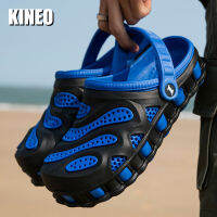 KINEO รองเท้าไม้สำหรับผู้ชาย,รองเท้าแตะสายรัดส้นเท้าปรับระดับได้รองเท้าสลิปออนลำลองสร้อยข้อเท้าแฟชั่นชายหาดทำความสะอาดง่ายสำหรับรองเท้าลุยน้ำพื้นนุ่มสำหรับทุกวัน
