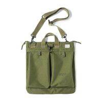 【Ready】⚡ Maden Tooling Retro Pilot Helmet Canvas Messenger Shoulder Shockproof Large Capacity Tablet Handbag Men