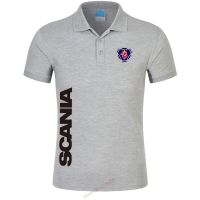 Polo Shirt Saab Scania Mens Stand Collar Short Sleeve Polo Shirt