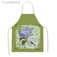 ❍♠✔ Rose Flowers Aprons Retro Parent-child Kitchen Apron Flowers Cotton Linen Aprons for Kids Men Women Home Cleaning Tools