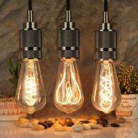 ST64 Spiral Light LED Heart Filament Bulb 4W E27 220V โคมไฟย้อนยุควินเทจไฟตกแต่งหรี่แสงได้โคมไฟเอดิสัน☆