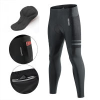 MUTUER Summer Cycling Long Pants for Men MTB Road Bicycle Bike Trousers Tight 4D Padded Breathable Black