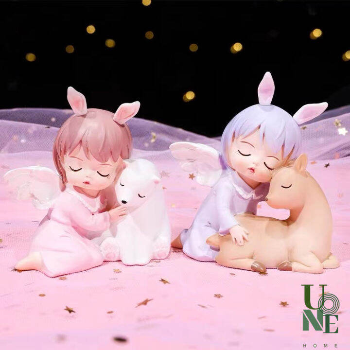 uonehome-พร้อมส่ง-h016-ของแต่งบ้าน-รูปปั้นตุ๊กตานางฟ้าแอนนี่คุ้มครอง-แอนนี่อบอุ่น-ของขวัญวันเกิด-ตุ๊กตาเรซิน