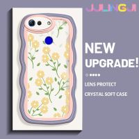 Jjlingji เคส V30 V20เคสสำหรับ Honor Pro,เคสแฟชั่นดอกไม้สดดีไซน์ใหม่ครีมขอบคลื่นปลอกโปร่งใสลายกล้องถ่ายรูปเคสมือถือกันกระแทกแบบใสนิ่มเรียบง่ายฝาครอบป้องกันอ่อนโยน