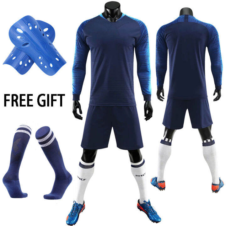 kids-adult-goalkeeper-uniforms-suit-football-jerseys-men-boys-women-long-sleeve-soccer-jerseys-set-with-socks-shin-guards