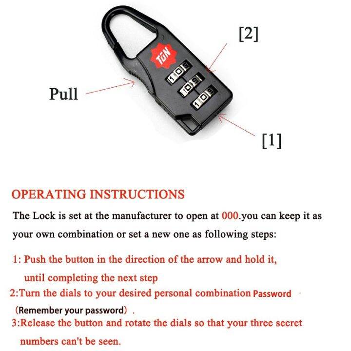 Tigernu Anti-theft lock Three-digit Password Padlock 001 | Lazada PH
