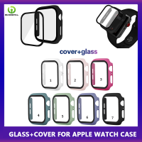 เคส PC แบบแข็งฐาน + ฝาครอบป้องกันหน้าจอกระจกเทมเปอร์สำหรับนาฬิกา Apple Ultra 49MM Series 8 7 6 SE2 3 4 5 38 40 42 44Mm 41Mm 45Mm