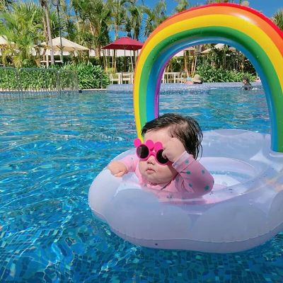 ที่นั่งการ์ตูนสำหรับเด็กทารก0-4ปี: ดูแลลูกน้อยของคุณให้ปลอดภัยในขณะที่ว่ายน้ำกับเด็กทารกที่มีเมฆสีขาวรุ้งนี้