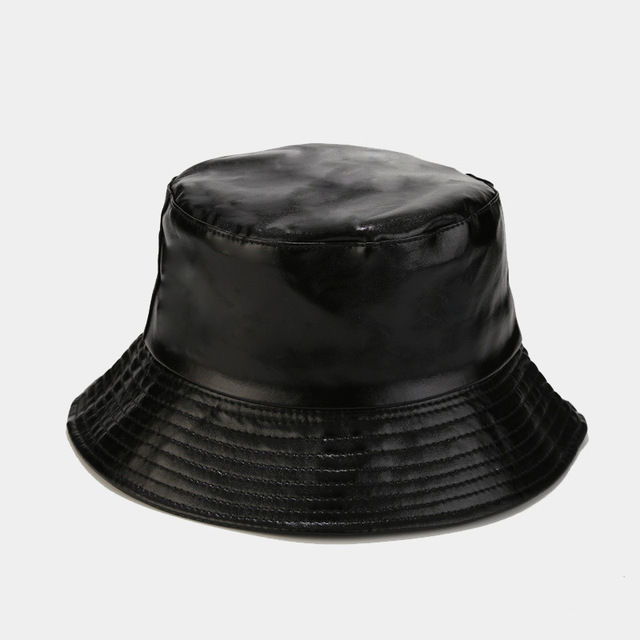 hot-2022-new-fashion-waterproof-black-bucket-hat-leather-fishing-cap-unisex-fisherman-hats-hip-hop-casual-sun-caps