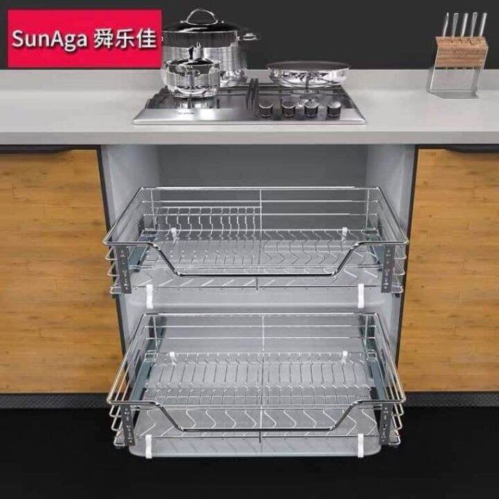 COD 2 in 1 pull out basket for kitchen 304 stainless Lazada PH